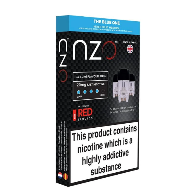 NZO Vape pods the blue one menthol nicotine e juice